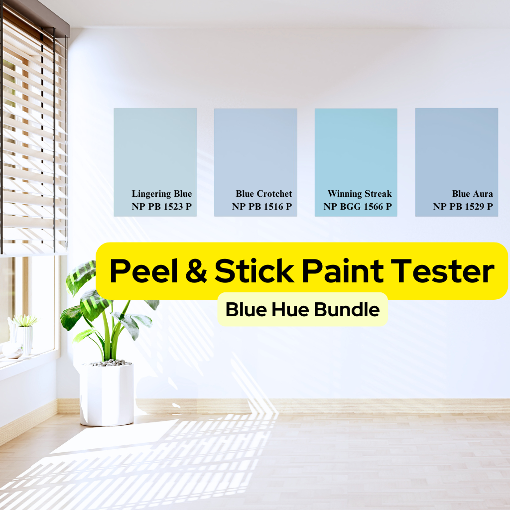 Bundle - Blue Hue - GEKKOSG Peel And Stick Nippon Paint Tester / Paint Sample