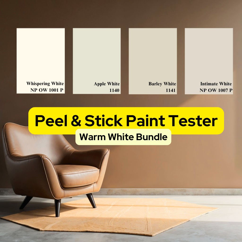 Bundle - Warm White - GEKKOSG Peel And Stick Nippon Paint Tester / Paint Sample