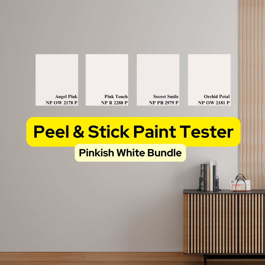 Bundle - Pinkish White - GEKKOSG Peel And Stick Nippon Paint Tester / Paint Sample