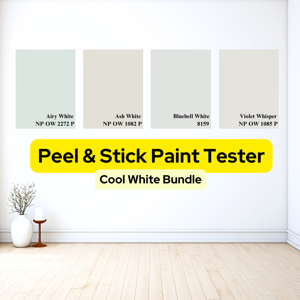 Bundle - Cool White - GEKKOSG Peel And Stick Nippon Paint Tester / Paint Sample