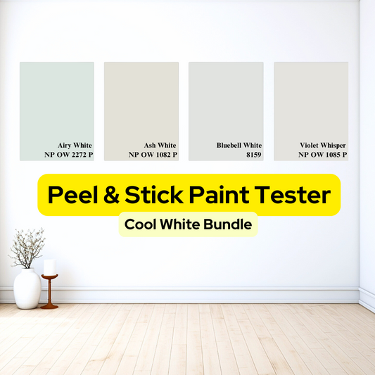Bundle - Cool White - GEKKOSG Peel And Stick Nippon Paint Tester / Paint Sample