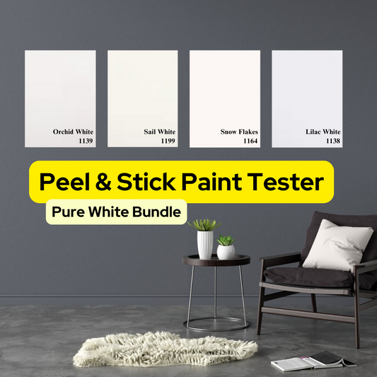 Bundle - Pure White - GEKKOSG Peel And Stick Nippon Paint Tester / Paint Sample