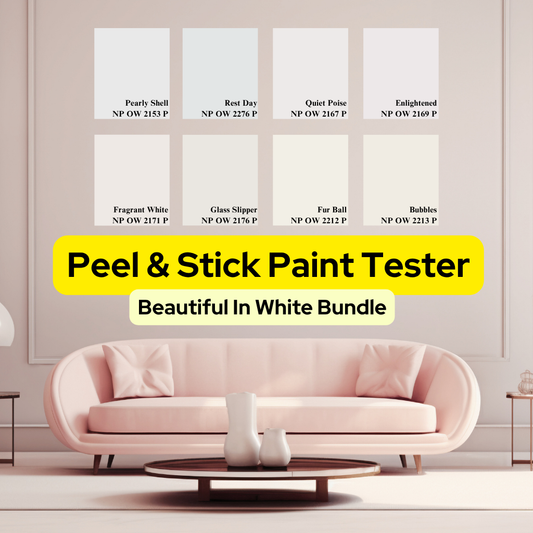 Bundle - Beautiful In White - GEKKOSG Peel And Stick Nippon Paint Tester / Paint Sample