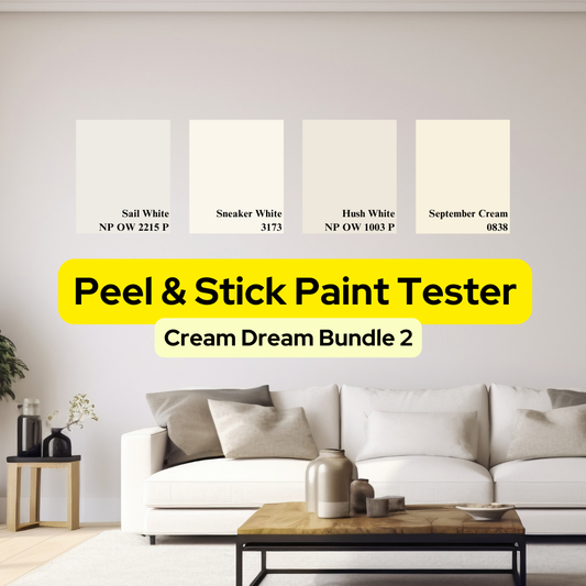 Bundle - Cream Dream 2 - GEKKOSG Peel And Stick Nippon Paint Tester / Paint Sample