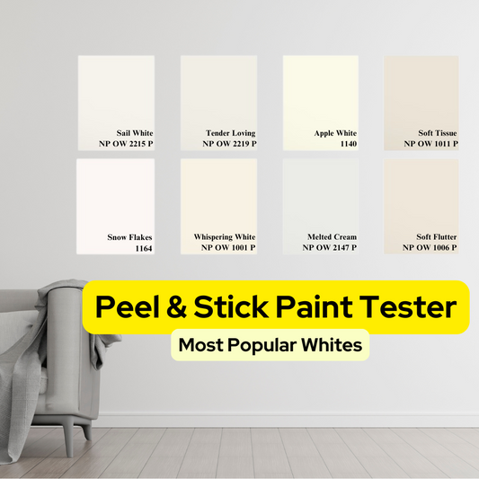 Bundle - Most Popular Whites - GEKKOSG Peel And Stick Nippon Paint Tester / Paint Sample